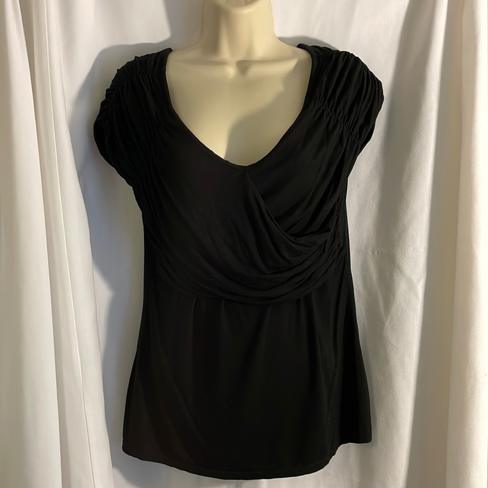 Black Short Sleeve Shirt, Size Small, White House Black Market